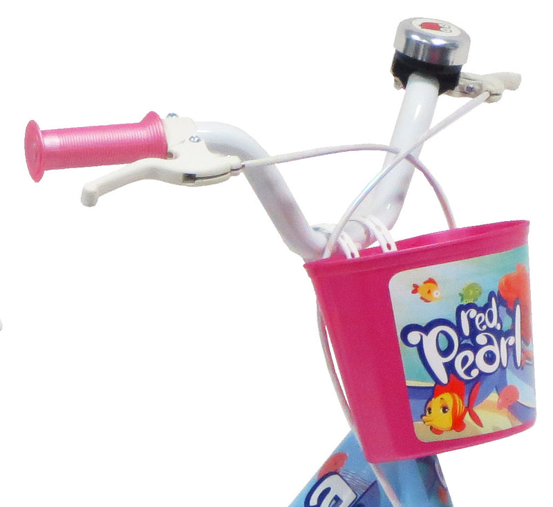 Bicicletta per Bambina 14" 2 Freni  Sea Life Verde Marine e Rosa-4