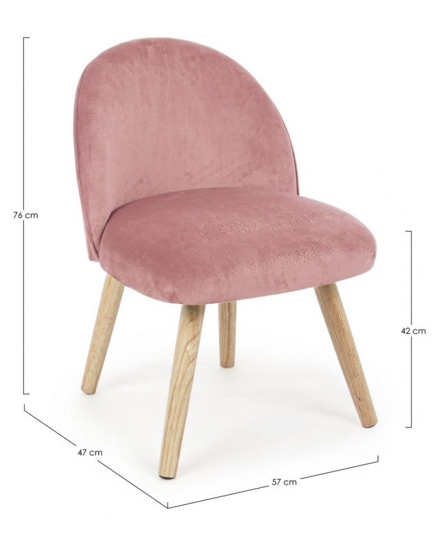 Set 2 Poltroncine 47x57x76 cm Adeline in Velluto Rosa Antico – acquista su  Giordano Shop