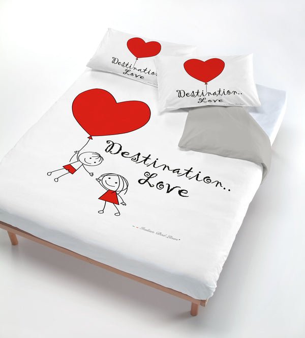 online Copripiumino con Stampa sul Sacco e Federe Destination Love