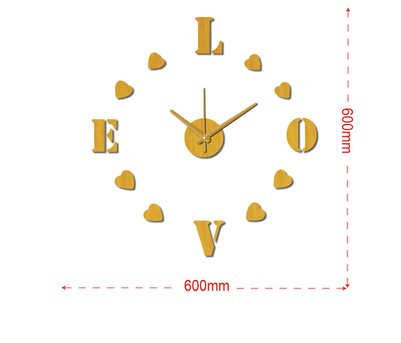 Sticker da Muro Orologio Love 60x60 cm Plastica – acquista su Giordano Shop