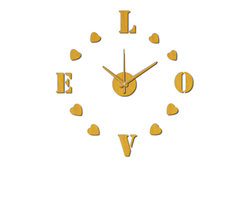 Sticker da Muro Orologio Love 60x60 cm Plastica-3