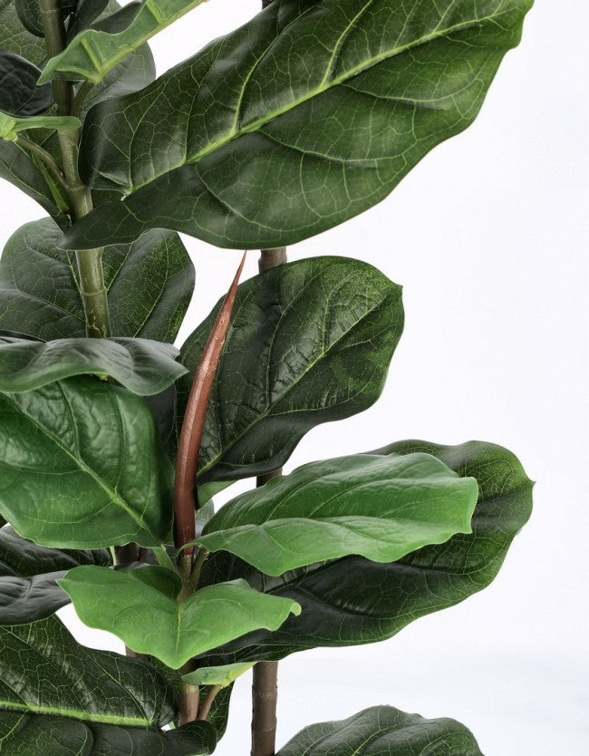 Ficus lyrata artificiale da 1,2m da interno ed esterno, Piante finte con  foglie realistiche in PEVA vaso in PP