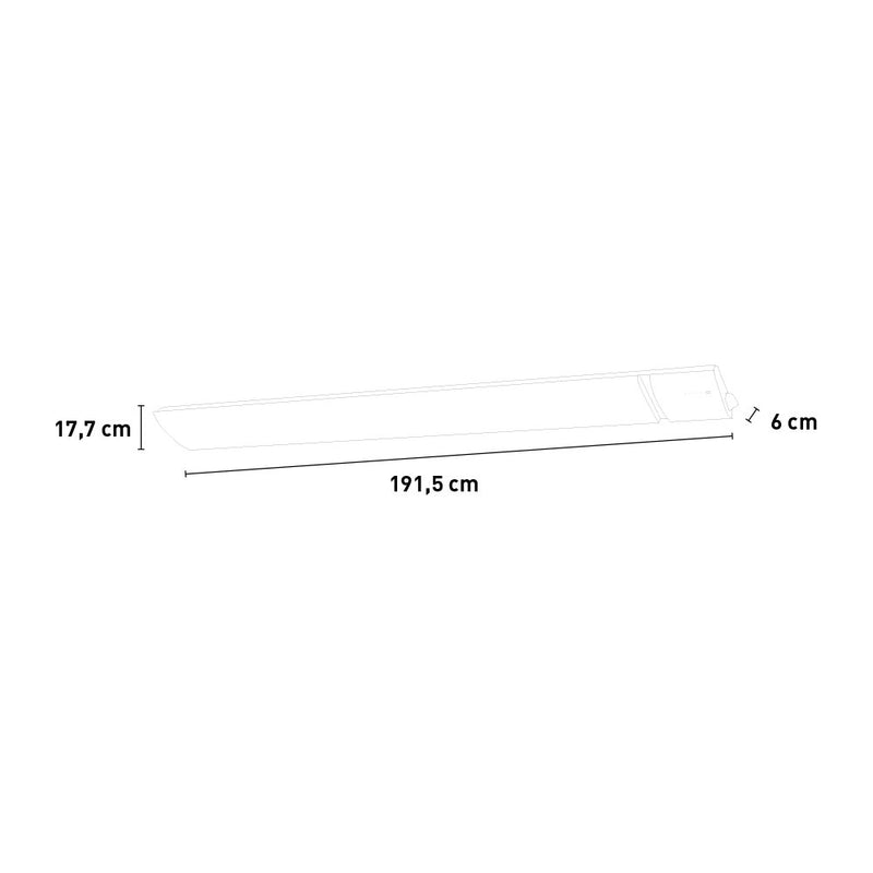 Pannello Radiante Riscaldante ad Infrarossi 191,5x17,7x6 cm 3200W Sined Calore Bianco-9