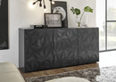 Mobile Buffet 3 Ante 180x42x84 cm in Legno TFT Praga Nero Lucido-2