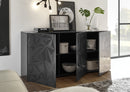 Mobile Buffet 3 Ante 180x42x84 cm in Legno TFT Praga Nero Lucido-3