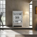 Credenza Mobile Soggiorno con Vetrina 2 Ante in Melaminico 102x43x158cm TFT Neve Rovere Neve-3