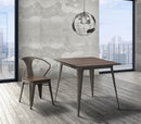 Tavolo Square Industrial 80x80x75 cm ELM Legno e Ferro Marrone-10