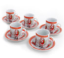 Set da Caffè 5 Tazzine e 5 Piattini di Natale in Ceramica-1