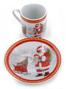 Set da Caffè 5 Tazzine e 5 Piattini di Natale in Ceramica-3