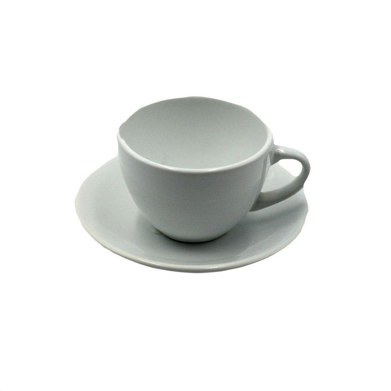 Set 6 Tazzine da Caffè con Piattino 8x7xh5 cm in Gres Porcellanato Romeo Bianco-2