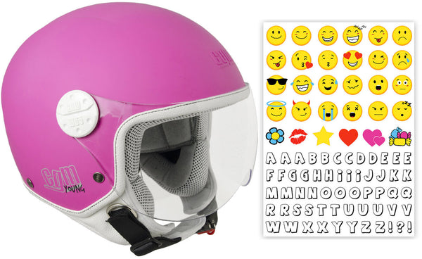 sconto Casco Demi-Jet per Bambini Visiera Sagomata CGM Havana Smile 205S Fucsia Opaco