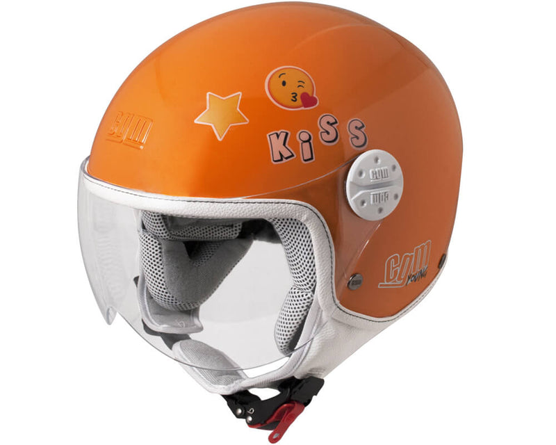 Casco Demi-Jet per Bambini Visiera Sagomata CGM Havana Smile 205S Arancione -2