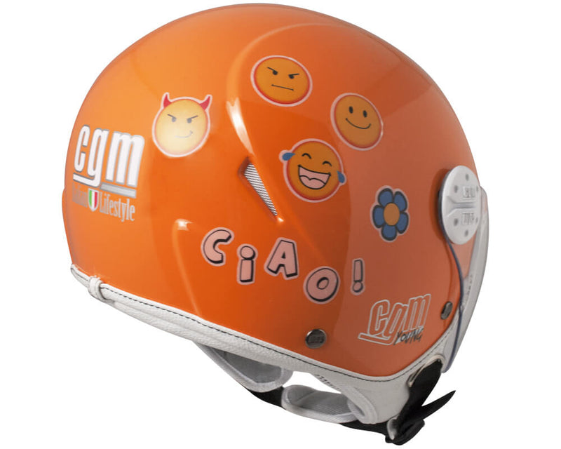 Casco Demi-Jet per Bambini Visiera Sagomata CGM Havana Smile 205S Arancione -3