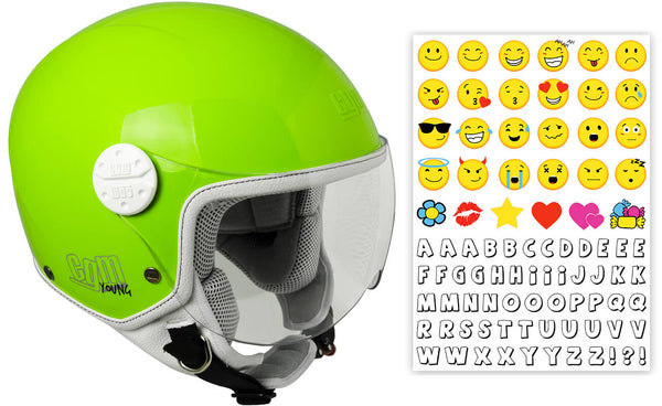 online Casco Demi-Jet per Bambini Visiera Sagomata CGM Havana Smile 205S Verde