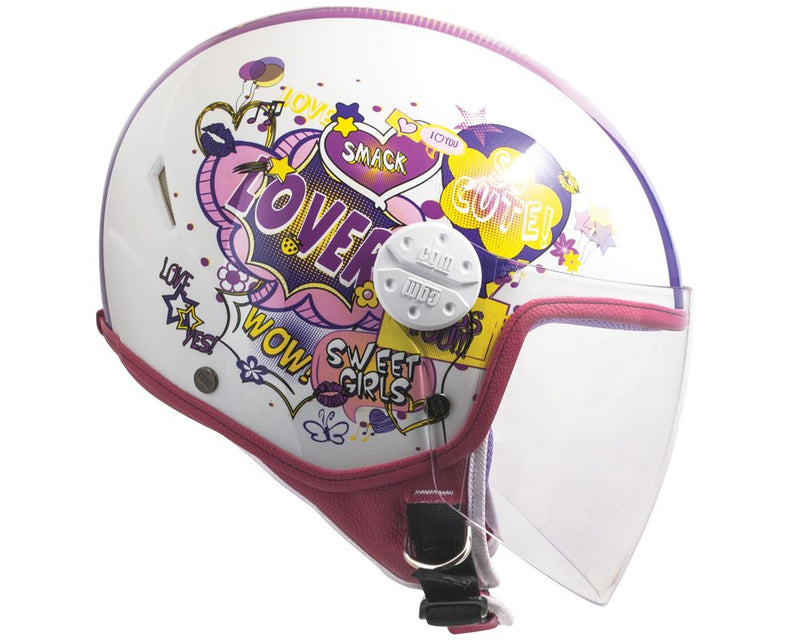 Casco Jet per Bambini Visiera Lunga CGM Comics 206G Fucsia-5