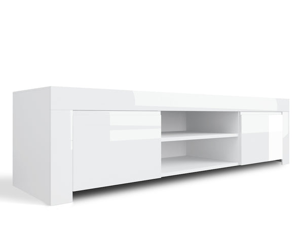 Mobile TV 2 Porte e 2 Ripiani Aperti 190x50x45cm TFT  Amber Bianco Lucido online