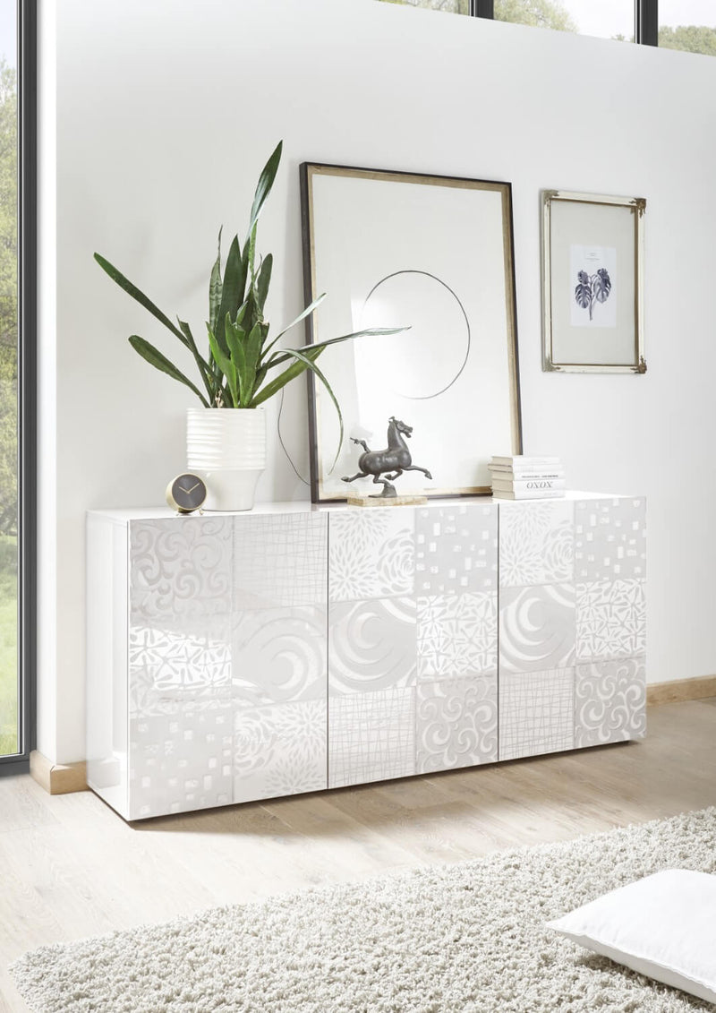 Mobile Buffet in Melaminico 180x42x84cm TFT Blossom Bianco-3