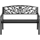 Panchina da Giardino 2 Posti 127x60x87 cm in Metallo Nero-9