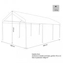 Gazebo Auto 3x6 m in Acciaio Bianco-3