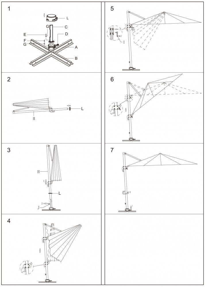 Ombrellone da Giardino Decentrato 3x3 - Saturno Made in Italy