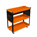 Carrello Portautensili per Officine 3 Ripiani 81,4x79x36,4 cm in Acciaio Arancione-1