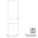 Armadio 2 Ante 1 Cassetto 45x38x174 h cm in Truciolare bilaminato Rovere grigio-3