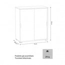 Mobiletto 2 Ante Scorrevoli 75x38x85 h cm in Truciolare bilaminato Noce-4