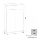 Mobiletto con 2 Anta e 1 Cassetto 60x38x103 h cm in Truciolare bilaminato Rovere Grigio-3