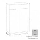 Mobiletto con 2 Anta e 1 Cassetto 75x38x112 h cm in Truciolare bilaminato Noce-4