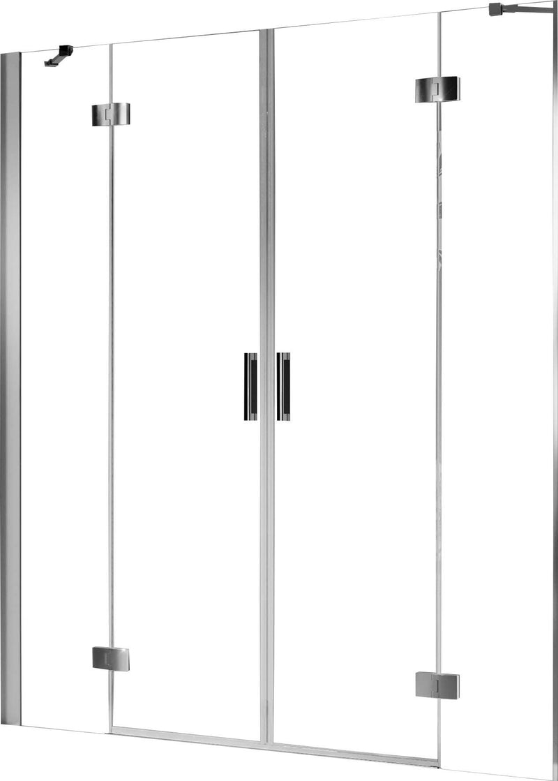 Porta Doccia 2 Ante Battenti in Cristallo Trasparente 6mm H190 Fosterberg Herning Varie Misure-1