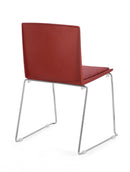 Set 4 Sedie 43,5x50x79 cm Giulia in Poliestere Cromo e Rosso-2