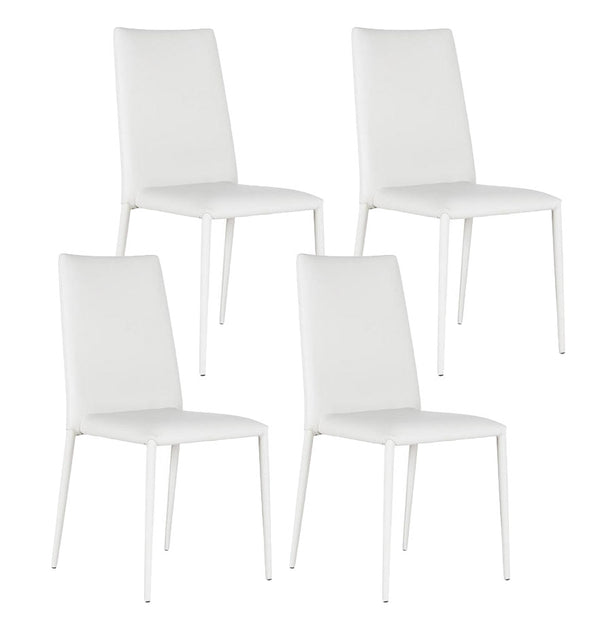 Set 4 Sedie 40x42xH96 cm in Similpelle Cleo Bianco sconto