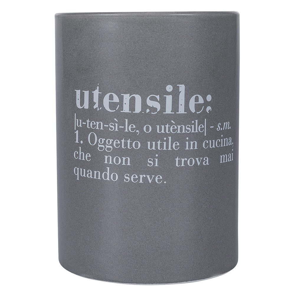 Porta Utensili da Cucina Ø10x14 cm in Ceramica VdE Tivoli 1996 Grigio –  acquista su Giordano Shop