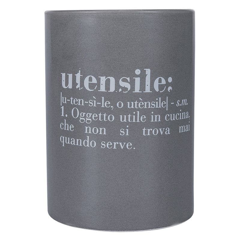 Porta Utensili da Cucina Ø10x14 cm in Ceramica Villa D’este Home Tivoli Grigio-1