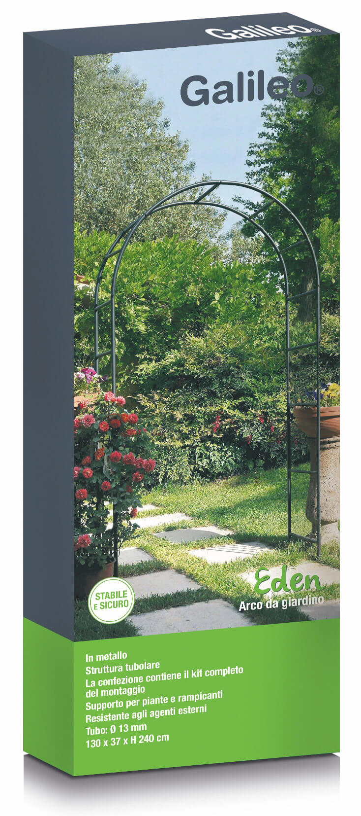 Arco da Giardino in Metallo 130x37xH240cm Soriani Eden-3