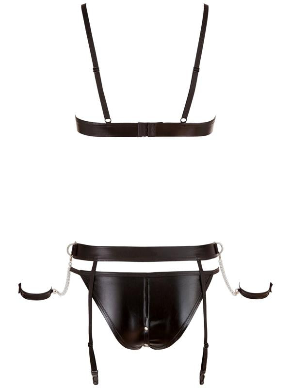 Cottelli - Completo intimo  bondage Nero S-7