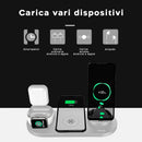 Stazione di Ricarica Wireless 6 in 1 Compatibile per  iPhone AirPods Apple Watch Bianco-5