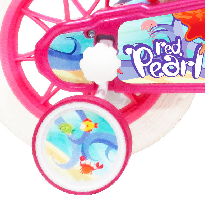 Bicicletta per Bambina 12” 1 Freno Gomme in EVA Sea Life Azzurro e Rosa-2