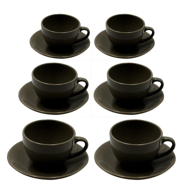 Set 6 Tazzine da Caffè con Piattino 8x7xh5 cm in Gres Porcellanato Romeo  Tortora – acquista su Giordano Shop