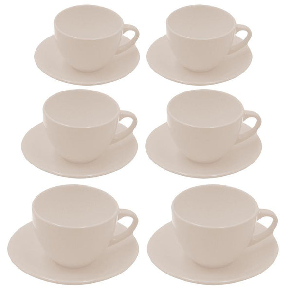 online Set 6 Tazzine da Caffè con Piattino 8x7xh5 cm in Gres Porcellanato Romeo Crema