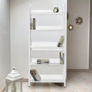 Libreria in Legno 73x176x35 cm Scaffale 5 Ripiani per Ufficio Bianco-4