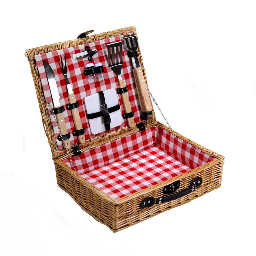 Cestino da Picnic per 4 Persone Posate Piatti Bicchieri e Accessori Vimini  marrone 54x34x20 cm – acquista su Giordano Shop