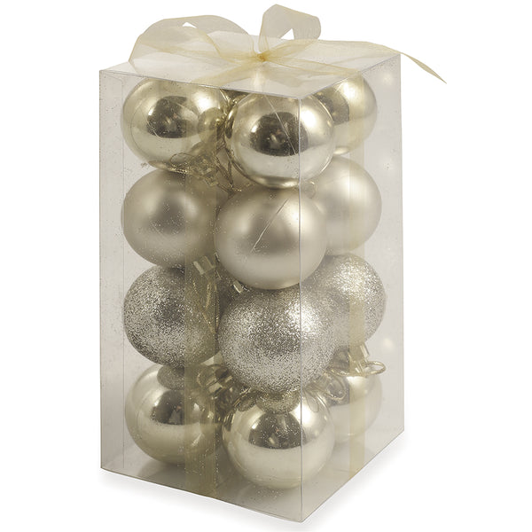 online Set 16 Palle di Natale Ø3 cm in Plastica Champagne