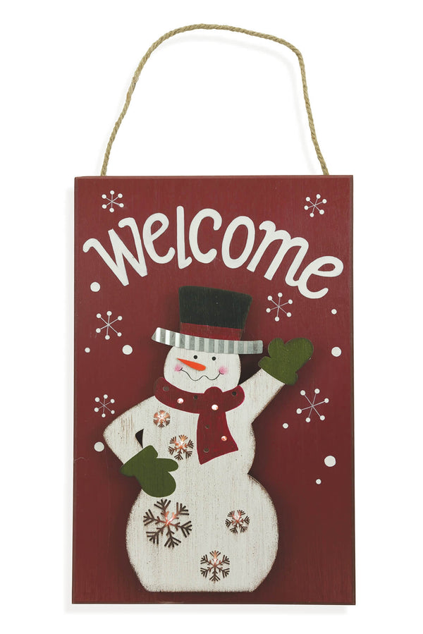 Fuoriporta Natalizio a LED 30x47 cm Soriani XMAS Welcome Pupazzo sconto