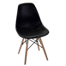 Sedia 51x46xh42,5/82 cm in Resina con Gambe in Legno di Faggio Nera-4