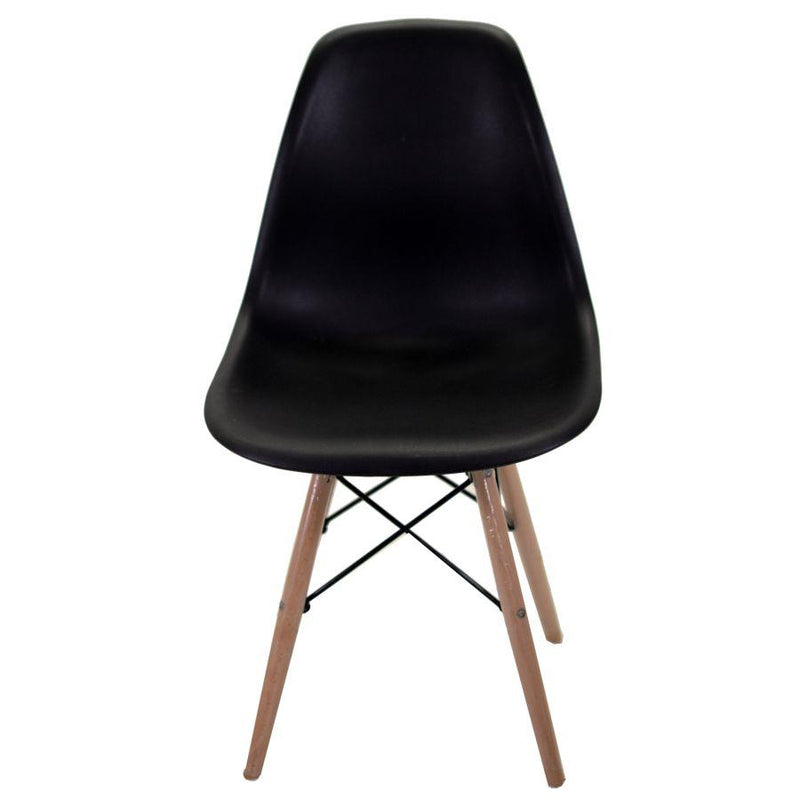 Sedia 51x46xh42,5/82 cm in Resina con Gambe in Legno di Faggio Nera-3