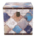 Set 3 Scatole in Similpelle blu marocco quadro-5