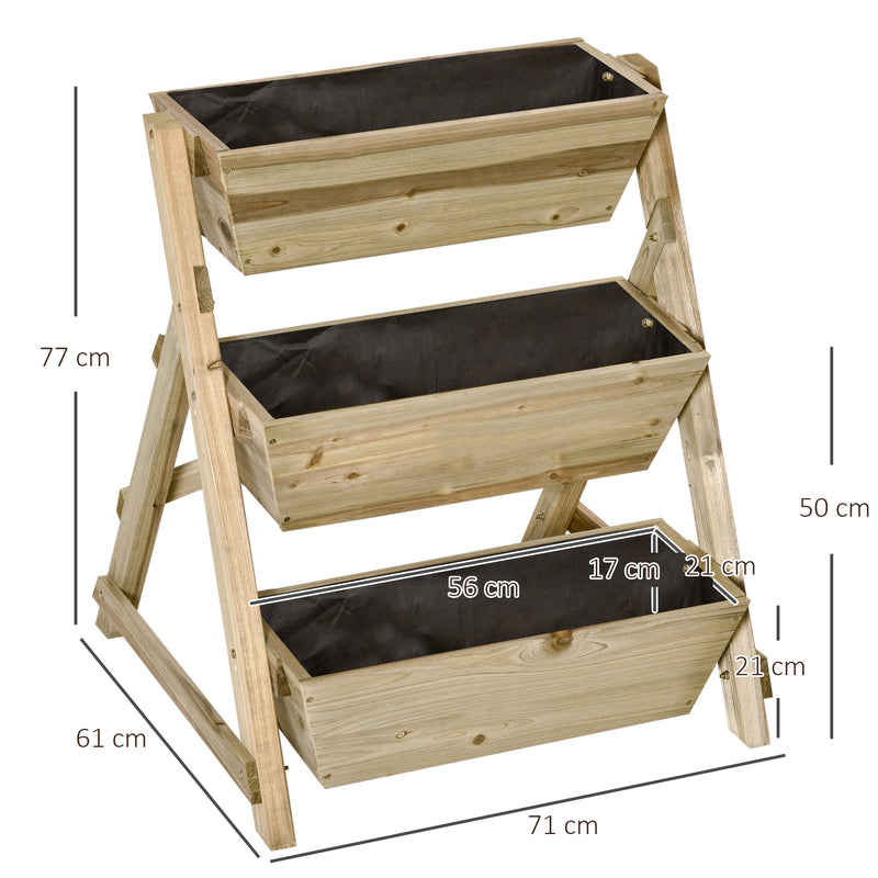 Fioriera da Esterno a 2 Livelli 115x114x76 cm in Legno di Abete Naturale –  acquista su Giordano Shop