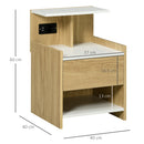 Comodino Moderno1 Cassetto 40x40x60 cm con 2 Prese USB Color Legno-3