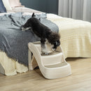 Scaletta per Cani e Gatti Pieghevole 3 Gradini Antiscivolo 49x38x38 cm  in Polipropilene Beige-2